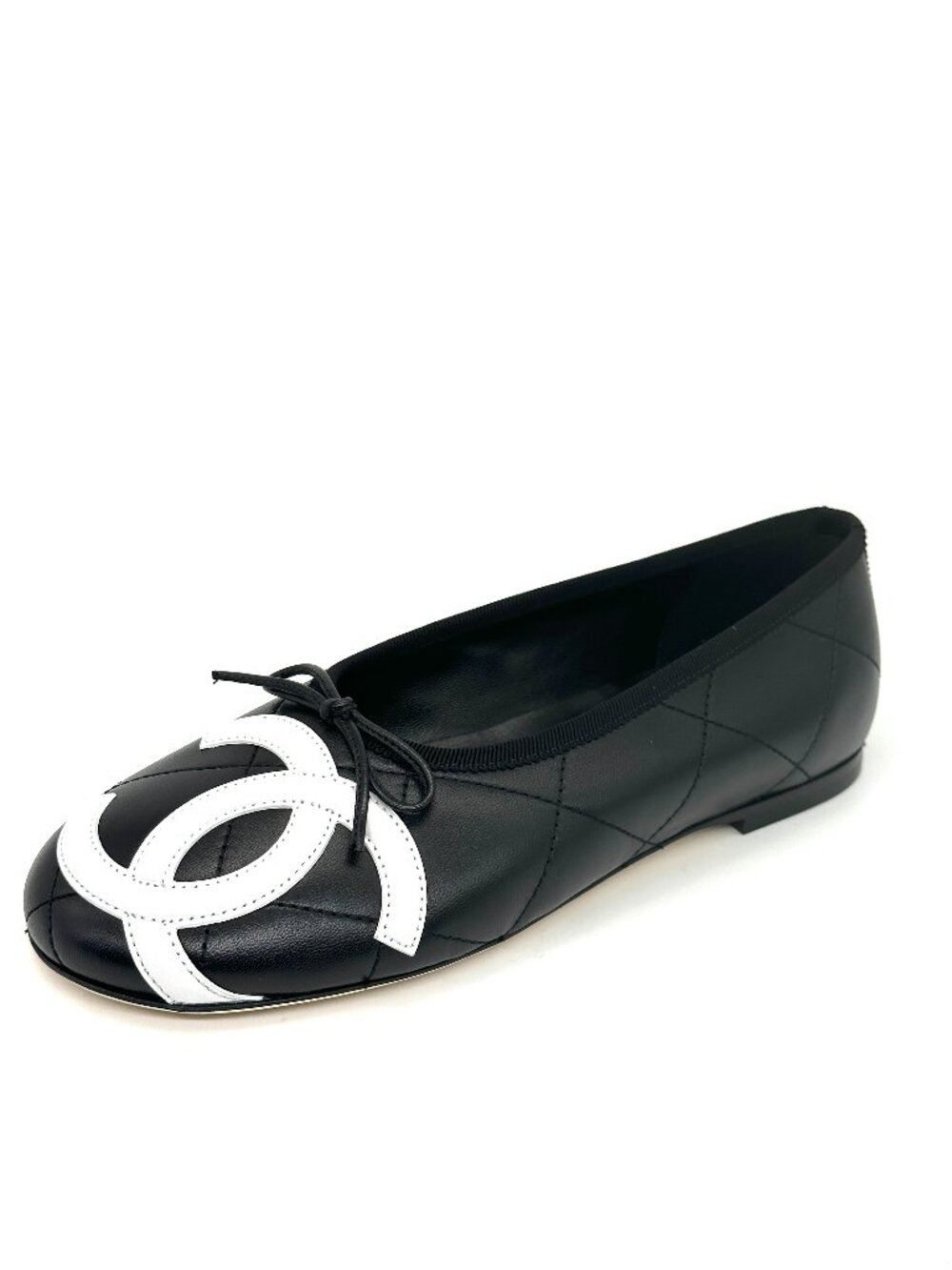 CHANEL 26M Coco Beach Lambskin Leather CC Cambon Bow Ballerina Ballet Flats - Picture 4 of 15